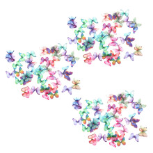 150Pcs Gradient Color Organza Fabric Butterfly Appliques 38mm Translucent Chiffon Butterfly for Party Decor