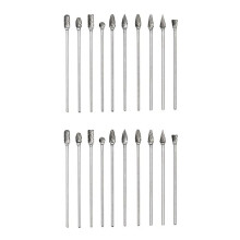 20Pc 4 Inch Long Double Cut Tungsten Solid Carbide Rotary Burrs Set 1/8 Inch(3mm) Shank Twist Drill Bit for Rotary Tools