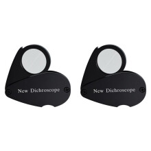 2X Neues Taschen-Dichroskop Zur Schmuckprüfung, 21 mm Linsendurchmesser, Weißes Licht, Faltbares Design, Klare Linse, Dichroskop für Edelsteine