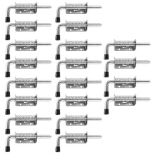 20Pcs 5 Inch Stainless Steel Spring Loaded Pin Bolt 2mm Thickened Door Lock Brushed