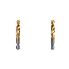 2st M8x1.25 Hex Shank Titanium Plated HSS Schroefdraad Metrische Tap Boren Schroef Machine Samengestelde Tap Open Afschuining Tool