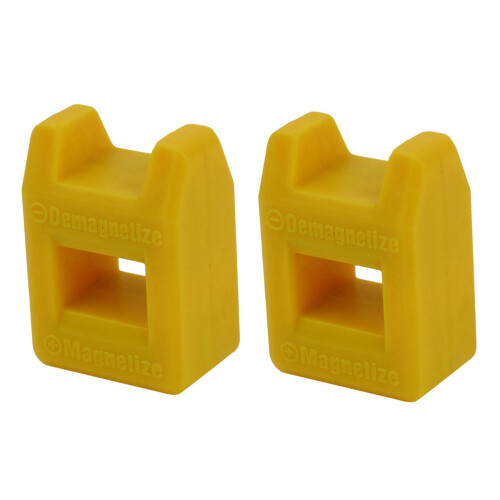 2X Screwdriver Magnetizer Degaussing Demagnetizer Magnetic Practical Pick  Tool Color:Yellow