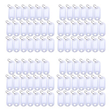 White Portable Plastic Key Fob Key Tag ID Labels 80 Pieces