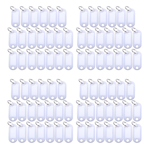 White Portable Plastic Key Fob Key Tag ID Labels 80 Pieces