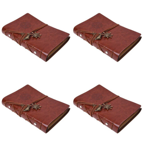 4X Retro Personality Notebooks Journal Notepads Ring Binder Diary Notebook Light Brown S
