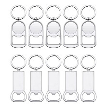 10 Stuks Sublimatie Blanks Sleutelhangers Blank Metalen Flesopener Sleutelhangers Rechthoek Warmteoverdracht Sublimatie Sleutelhangers