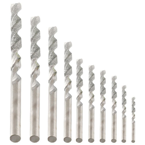 10 Pieces Diamond Drill Bits Set Twist Diamond Tip Drill Bit Heavy Duty  Diamond Drill Bit Set for Glass Tile