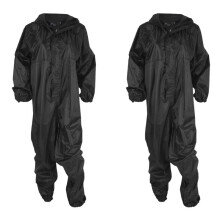 2X Impermeable de Motocicleta de Moda/Impermeable Combinado/Overol Hombres y Mujeres Traje de Lluvia de FisióN Abrigo de Lluvia Talla L Negro