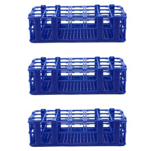 3X Blaue Plastik 21 Loecher Box Zahnstangen Halter Fuer 50ML Zentrifugenroehrchen