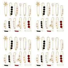 60 Stücke Pullover Clips, Strapazierfähige Sicherheits Nadeln, Faux Weiße Perle, Brosche, Kleid Clip, Hut, Schal, Strass Emaille Stifte