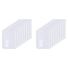 30Pcs A5 Binder Pockets 6-Hole Punched Zipper Binder Pocket with Plastic Zipper Label Pocket for 6-Ring Notebook Binder
