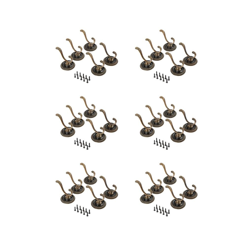 30Pcs Antique Door Hanger Hooks Vintage Bathroom Wall Hanger Hats Bag Keychain Zinc Alloy Hook With Screws 5.4Cm 6032221256717