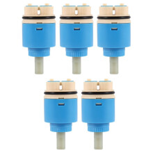 5X Blauwe Ivoorkleurige Kunststof Waterkraan met een Diameter van 35 mm