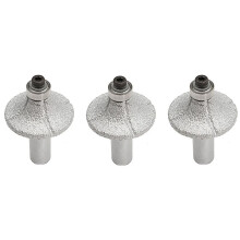 3pcs 1/2inch Diamond Router Bit Wheel Half Bullnose for Hand Profiler Marble Granite