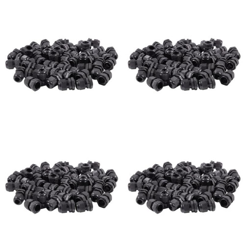 150 x Black Plastic Waterproof Connector PG11 5-10mm Diameter Cable Gland