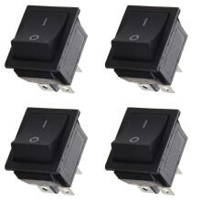 4X AC 250V 16A 4 Pin /OFF I/O 2 Position DPST Snap In Boat VippströMbrytare 28X21Mm