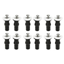 Toilet Top Fix Screws Fixings 6 Pairs Universal Expanding Rubber Screw Top Nuts Blind Hole Hinges Fittings 12pcs