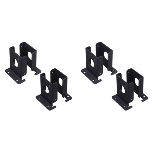 8Pcs Adjustable Wood Fence Pergola Post Base Brackets Kit Heavy Duty Post Anchor Base Brackets for Deck Railing Mailbox