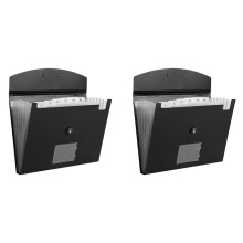 2X Accordian File Organizer 7 Pocket Expanding File Folder Plastic Expandable File Folder Transparent Inside