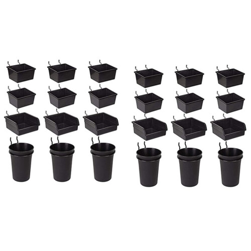 Pegboard Bins Peg Board Cups with Hooks & Loops 24 Pack,Assortment Organizer Accessory,Tools Storage Arrange System Kit
