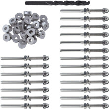 20 Paar 1/8 Zoll KabelgeläNder Kits 30 Grad AbgeschräGte Unterlegscheibe mit Gewindebolzen Spannend Anschluss für Terrassendielen