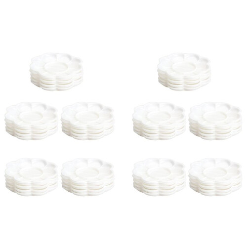 50Pcs Plastic Nail Art Paint Color Mixing Palette Plate Disk Essential Tool