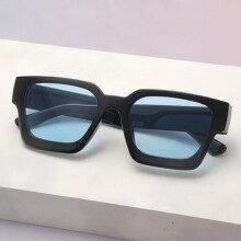 (Style 6)Einfache quadratische Sonnenbrille mit dickem Gestell, PC-Material und UV400 für Reisen und Outdoor