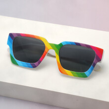 (Style 15)Einfache quadratische Sonnenbrille mit dickem Gestell, PC-Material und UV400 für Reisen und Outdoor