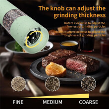 2PCS Electric Salt and Pepper Grinder Automatic Operation with Adjustable Coarseness Battery Powered LED Light