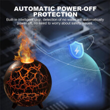 Ultrasonic Planet Air Humidifier 200ML USB 7 Colors Flame Aromatherapy Diffuser Colorful Crack Flame B