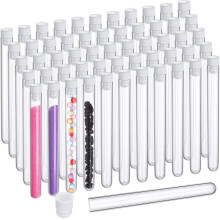 100 Stuks Doorzichtige Reageerbuizen met Deksels 25 Ml Plastic Buis 16 X 150 Mm Plastic Flesjes voor Wetenschappelijke Experimenten Feestartikelen