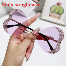 (Purple)Trendy Heartshaped Sun Glasses With Metal Frame And Colorful Lenses For Summer Events And Parties