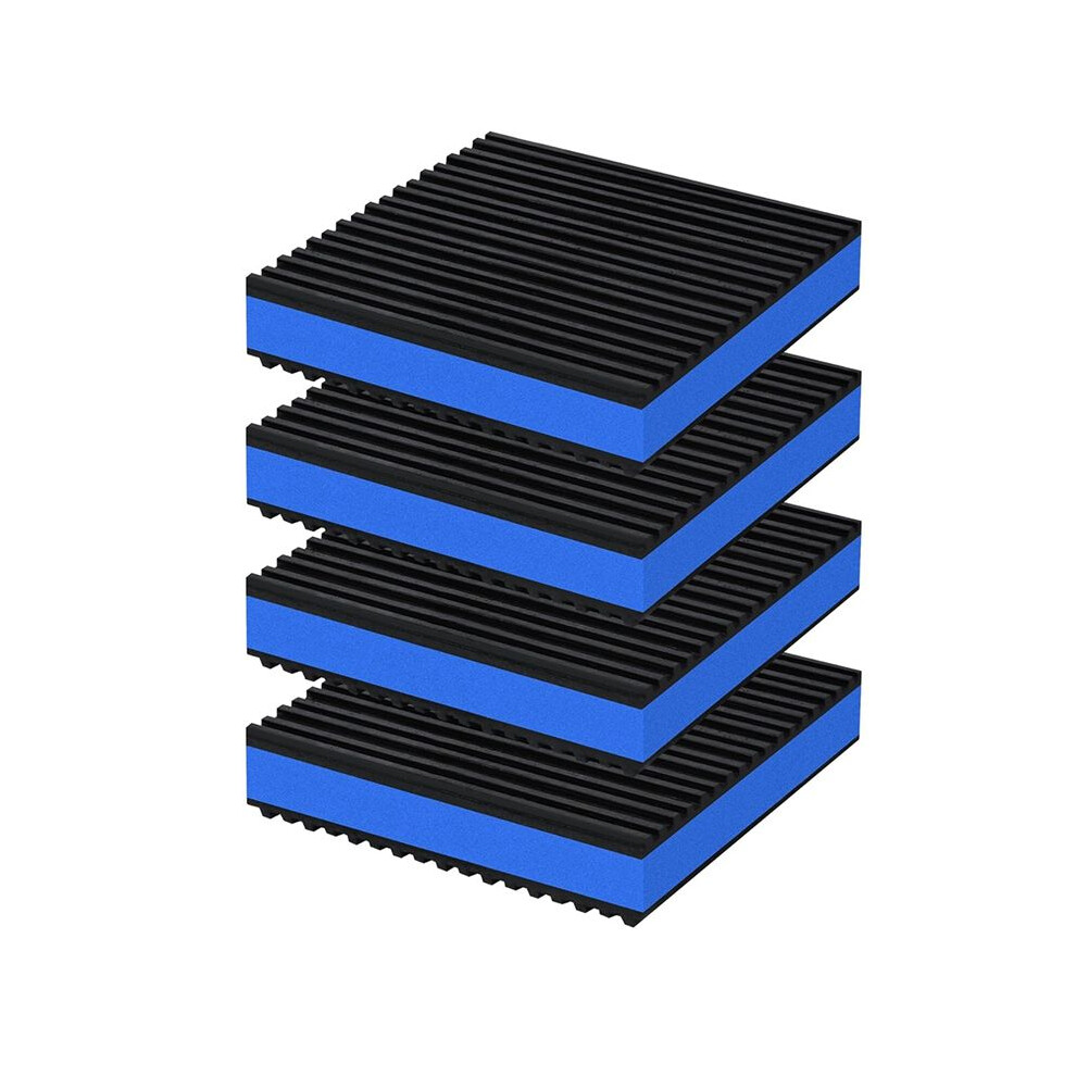 4Pcs Anti Vibration Pads 4X4x7/8Inch Sound Isolation Ribbed Rubber Mats With Eva Center, Vibration Isolation Pads 6033360329898