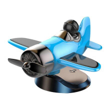 (Blue/One size) Solar Plane Creative Ornament Dashboard Car Decoration Supplies Fun Rotating Small Plane