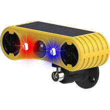 Outdoor Solar Motion Sensor Alarm with 13 Sounds - Dog Bark & Gunshot, 2 Loud 130dB Noise Makers, 4 Security Modes