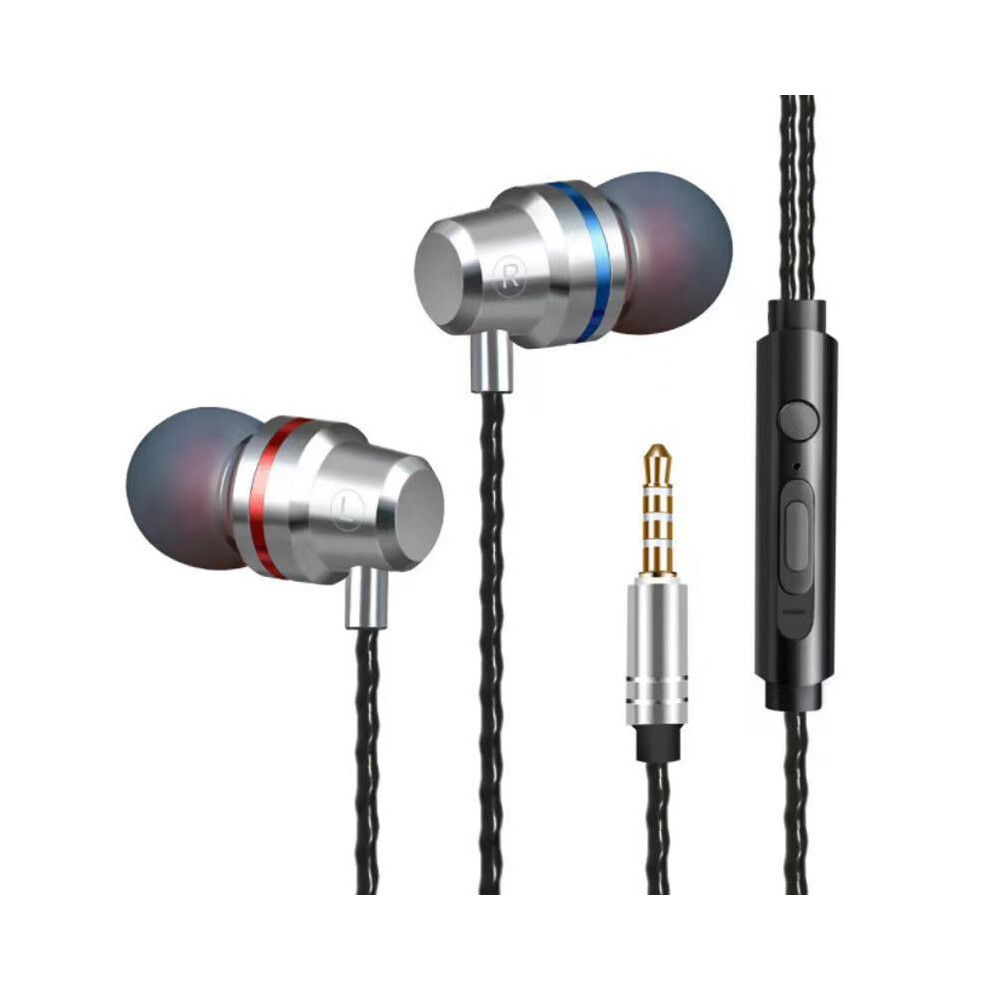 (3.5Mm ) 3.5Mm/Type-C Hifi Bass Wired Earbuds With Mic - In-Ear Headphones Silver 123643904266