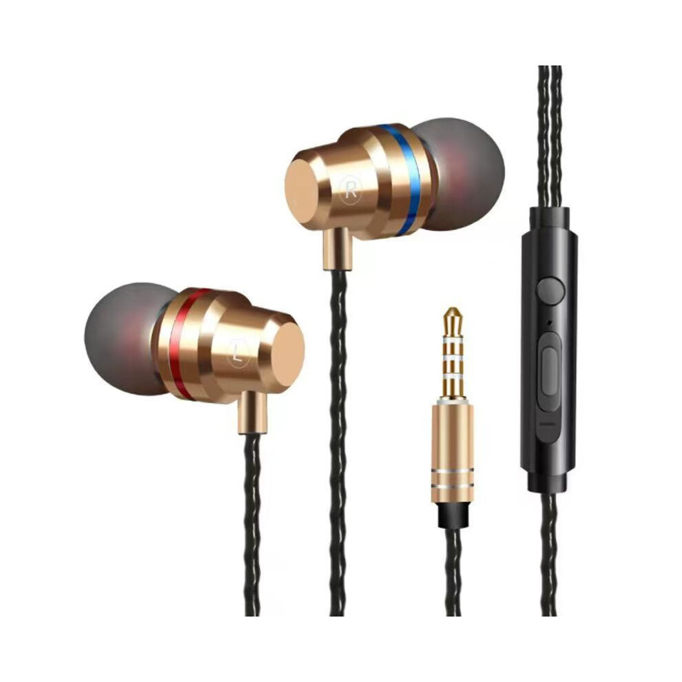 (3.5Mm ) 3.5Mm/Type-C Hifi Bass Wired Earbuds With Mic - In-Ear Headphones Gold 123643904242