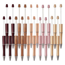 25pcs Plastic Beadable Pens for DIY Pen Decorations Supplies Office School Brown Coffee Rose Gold Goldenrod