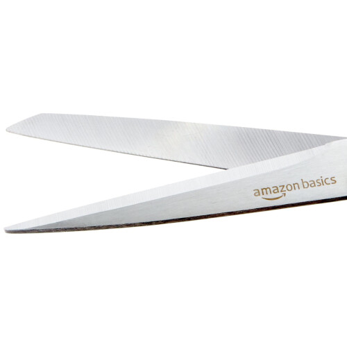 Amazon Basics Stainless Steel Scissors, Comfort Grip Multi-Functional Utility, Multipurpose, PVD Co 2
