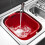 Addis Addis Rectangular Washing Up Bowl with Handles, Plastic, Red, 39 x 32 x 14 cm 3