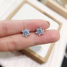 Christmas Crystal Snowflake Stud Earrings | 925 Sterling Silver Jewellery for Women