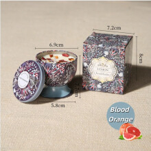 (Blood Orange) Handmade Fruity & Floral Scented Soy Wax Aromatherapy Candle in Tin Can