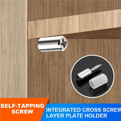 500PCS Fixed Support Self-Tapping -Screw, Wardrobe Cabinet Glass Partition Nails , with Rubber Sleeve 2