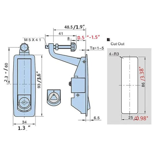 2PCS Compression  Lock Trigger  Lock Zinc Alloy Adjustable Lever Hand Operated Compression  Flush Black 2