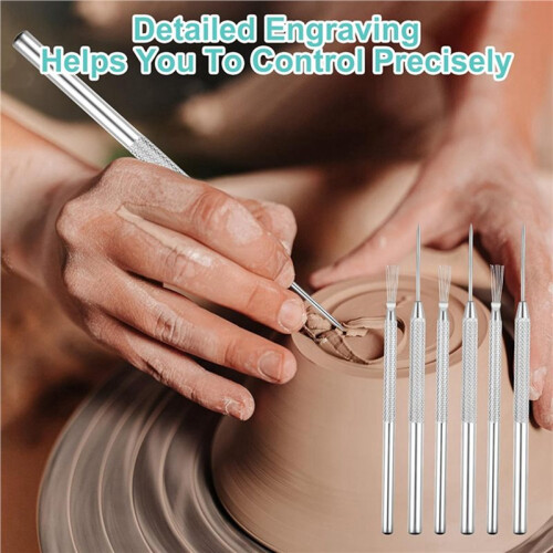 12 Pcs Clay Needle Tools 5.3 Inch Pottery Tools Carving Modeling Kit for Ceramic Wire Texture Detail Ceramics Tools 2