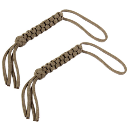 2X Paracord Square Weave Knife Lanyard--Khaki 1