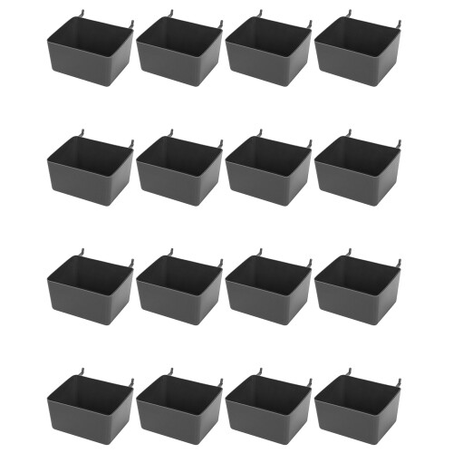 Kit de 16 Bacs de Panneau Perforé Kit de Rangement de Pièces de Panneau Perforé Accessoires (Gris) 1