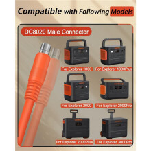 2X 14AWG Car Charging Cable for Jackery Power Station Explorer 3000 Pro 2000 Pro 2000 1500 1000 - DC8020 Plug 2M