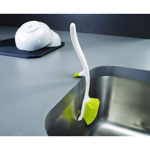 Joseph Joseph Joseph Joseph Edge Dish Brush with Integrated Sink Rest, Grey 2
