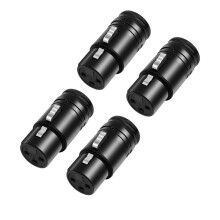 Adaptateur XLR 4 Pièce 3 Broches Rotatif à 90 Degrés Connecteur XLR Femelle pour Câble Audio de Microphone DIY